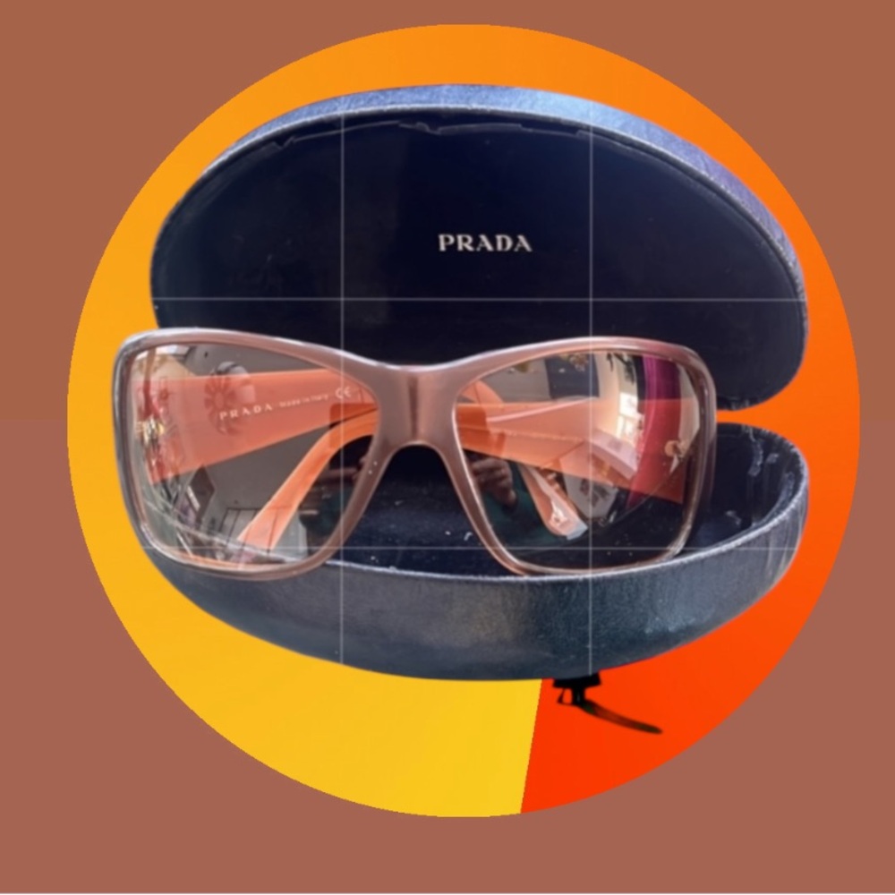Prada Sunglasses Blonde Frames Amber Gradient Len… - image 3